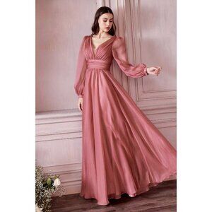 Cinderella LONG SLEEVE CHIFFON DRESS MultiSizes CD0192
